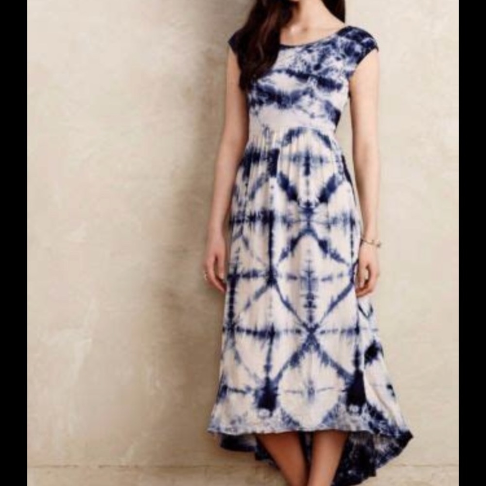 Blue tie dye maxi dress